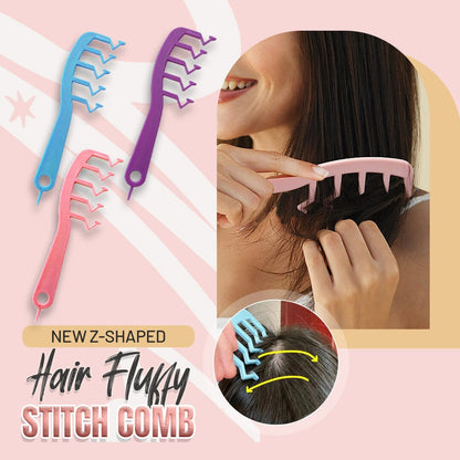 Zig-Zag Part Hair Fluffy Stitch Comb
