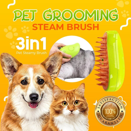 Pet Grooming Steamy Brush with Care Oil