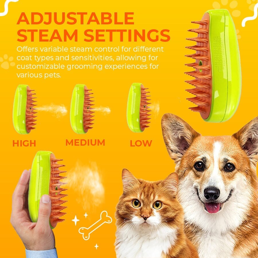 Pet Grooming Steamy Brush with Care Oil